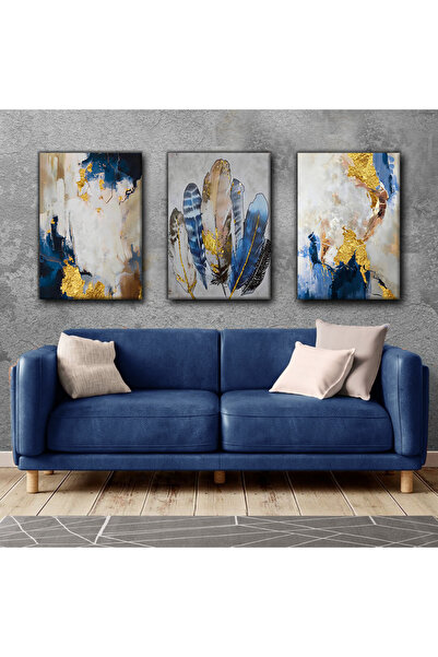 Harikabirev ΤΑΒΛΟ ΜΕ ΦΟΥΡΚΟΥΝΑ ΣΚΟΥΡΟ ΜΠΛΕ ΓΚΡΙ 03 | ΤΡΙΠΛΟ ΚΑΘΕΤΟ ΠΙΝΑΚΟ ΖΩΓΡΑΦΙΣΗΣ ΧΩΡΙΣ ΠΛΑΙΣΙΟ ΚΑΜΒΑΣ CHSDKYKNVS