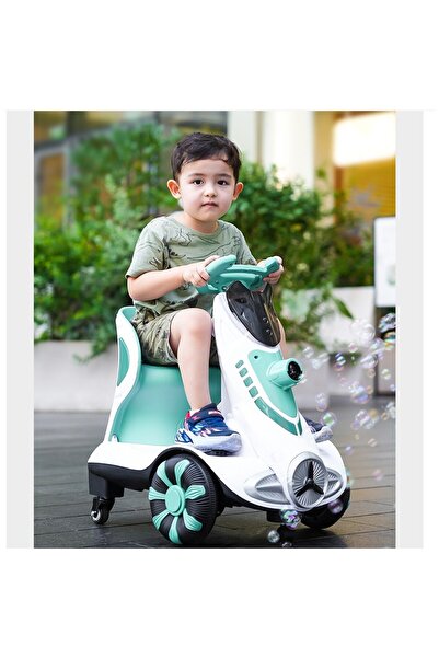 dalip electric ride-on car for kids, 360° rear wheels, safety belt, soap bubbles, lights & sounds,