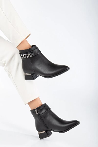 Karanshoes Kadın Günlük Bot Siyah Taşlı