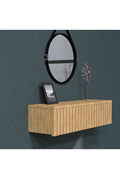 Barida Sanat Konsol Tek Büyük Çekmeceli | Dresuar | Duvara Monte MDF Ahşap Raf | Makyaj Masası 55cm uzunluk