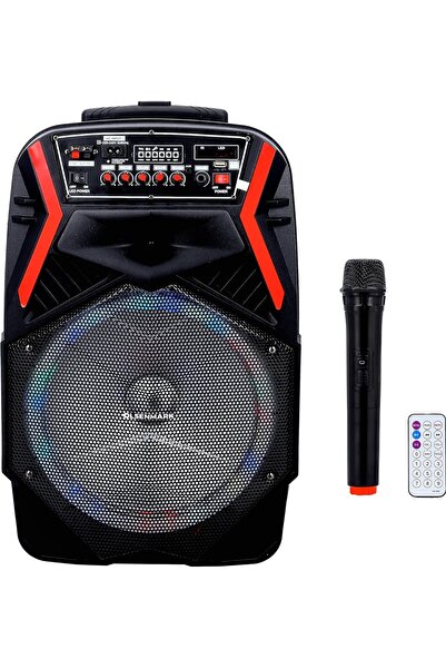 Olsenmark Rechargeable Party Speaker with Remote Control and Microphone, 12 Inch