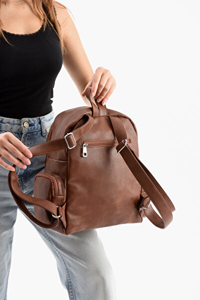 YOGII Alsan Model Women's Faux Leather Multi-Compartment Waterproof Backpack