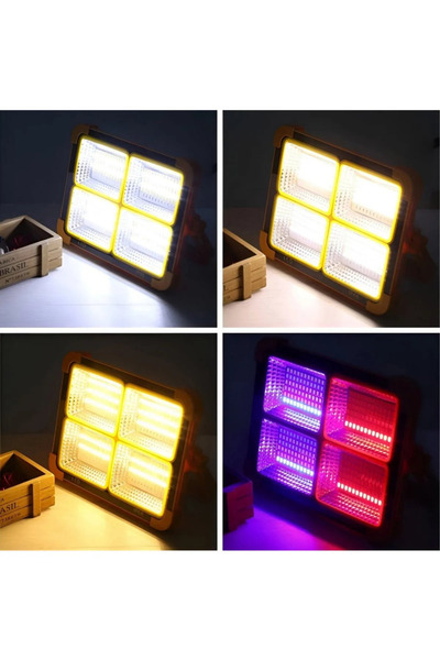 Genel Markalar Güneş Enerjili Şarjlı Solar Led Projektör Taşınabilir Sarı Bey...