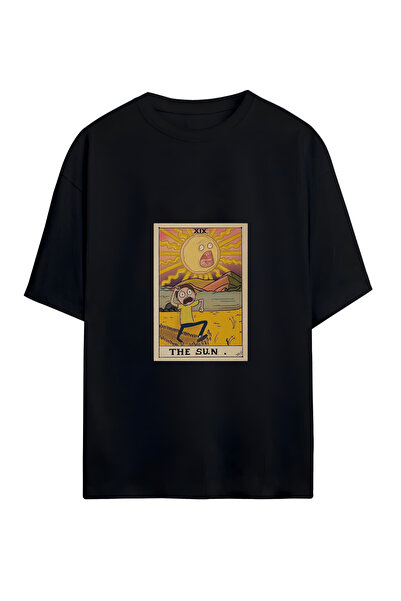 GraffTee تي شيرت قطني كبير الحجم للجنسين من ذا صن