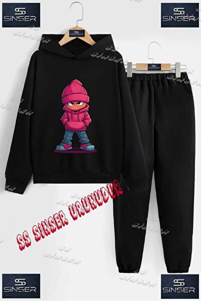 SS SİNSER Παιδικό Unisex Σετ Φόρμας με Κουκούλα και Ειδική Στάμπα "COCUK PEMB...