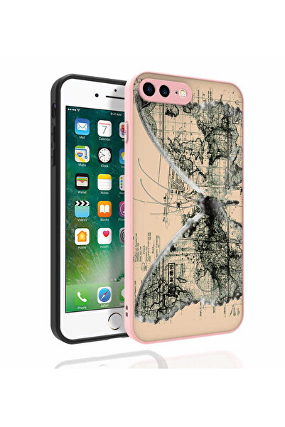 ECRUZ غطاء حماية للكاميرا منقوش لهاتف iPhone 8 Plus، غطاء ECRZ Nora اللامع - NO4