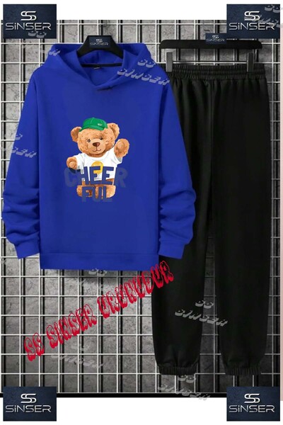 SS SİNSER Детски унисекс "AYICIK CHERFUL YAZI" специален принт с качулка