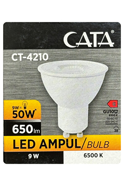 Avarson (1 Adet) Cata 9W (50W) Beyaz Işık (6500K) Dim Edilebilir GU10 Duylu L...