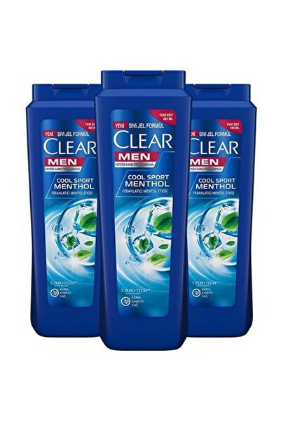 Clear شامبو فعال ضد القشرة للرجال بتأثير المنثول المنعش 485 مل × 3