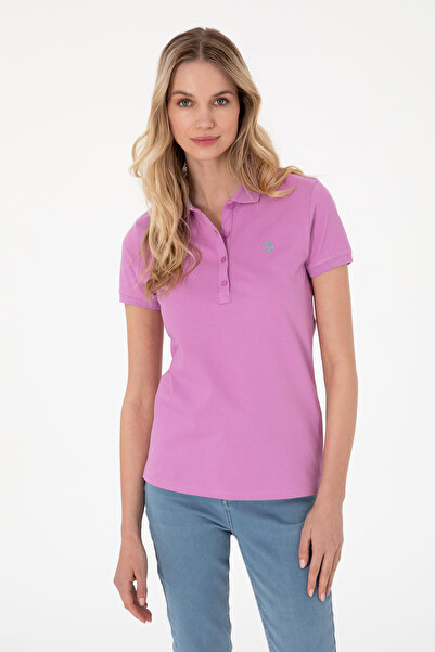 U.S. Polo Assn. Women's Bright Lilac Polo Shirt With Embroidered Logo