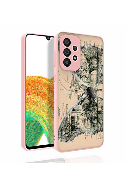 ECRUZ غطاء حماية للكاميرا منقوش لهاتف Galaxy A33 5G، غطاء ECRZ Nora اللامع - NO4