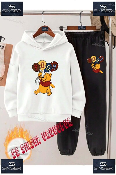 SS SİNSER Детски унисекс спортен екип с качулка и специален принт „Мечо Пух и...