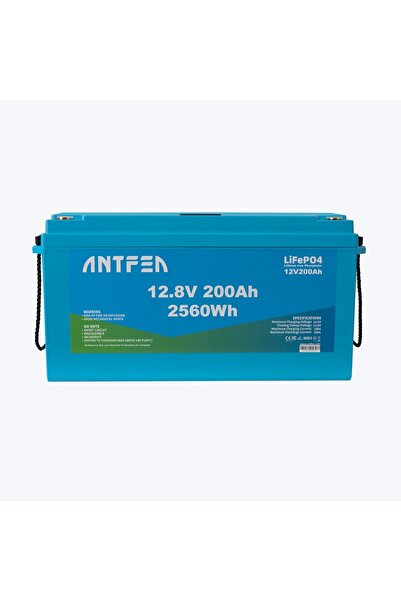 Antfea 12.8V 200Ah ABS Lityum Akü Akıllı Ekran LiFePo4 (Yat, Karavan, Tekne Aküsü)