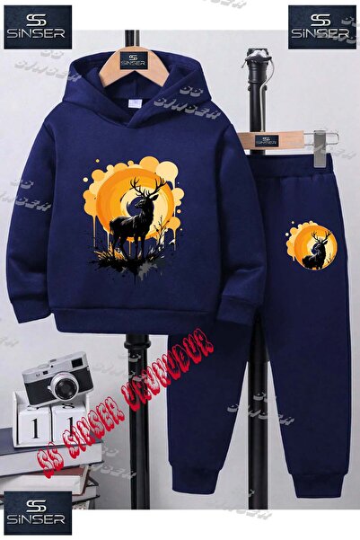 SS SİNSER Детски унисекс "GEYIK TEK GRAFT" специален принт с качулка