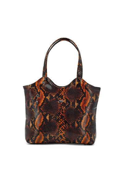 Zea Geanta Shopper Piele Naturala Sarpe Maro