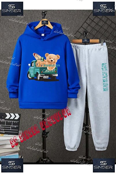 SS SİNSER Παιδικό Unisex Σετ Φόρμας με Κουκούλα "ΤΙΡΚΟΥΑΖ ΦΟΡΤΗΓΟ ΑΡΚΟΥΔΑΚΙ "...