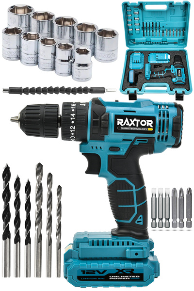 RAXTOR 36v 5ah Metal Şanzıman Çift Akülü Bakır Sargı Şarjlı Matkap Akülü Vida...