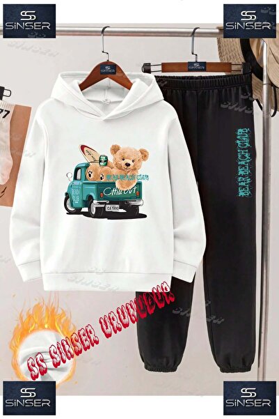 SS SİNSER Παιδικό Unisex Σετ Φόρμας με Κουκούλα "ΤΙΡΚΟΥΑΖ ΦΟΡΤΗΓΟ ΑΡΚΟΥΔΑΚΙ "...