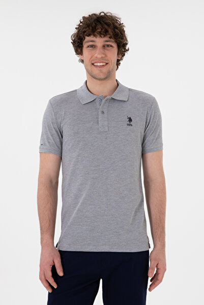 U.S. Polo Assn. Tricou Polo Barbat Gri Cu Logo