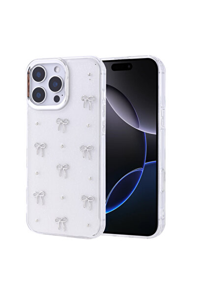 ECRUZ حافظة لهاتف iPhone 16 Pro Max بتصميم الوسادة الهوائية، غطاء شفاف فضي ال...