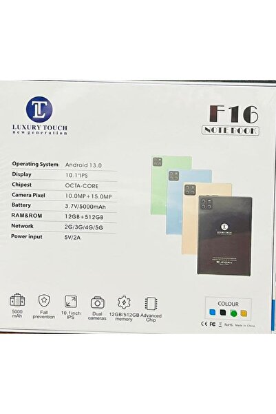 LUXURY Touch F16 Notebook Tablet, 12GB RAM, 512GB Storage