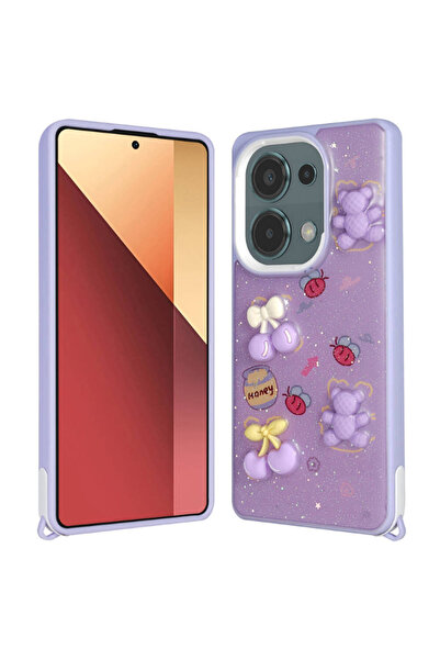 ECRUZ غطاء حماية لهاتف Poco M6 Pro 4G مع نقش بارز لامع وبراق - تصميم الدب الأ...