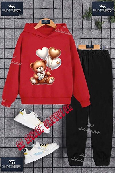 SS SİNSER Детски унисекс комплект от спортен екип с качулка и специален принт...