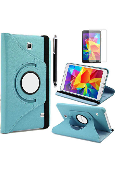 ECRUZ حافظة متوافقة مع جهاز Galaxy Tab 4 7.0 T230 مع حامل قابل للدوران - أزرق