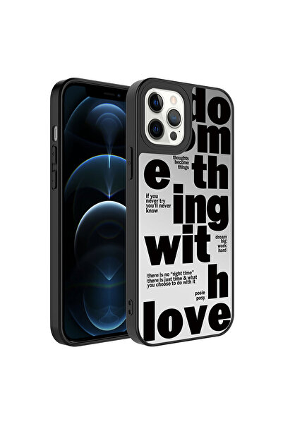 ECRUZ حافظة ECRZ Mirror اللامعة المتوافقة مع هاتف iPhone 12 Pro Max مع حماية ...