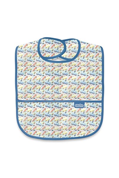 JollyMag Baveta cu 2 fete si buzunar , BabyJem, 24x35 cm (Culoare: Bleu)