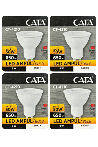 Avarson (4 Adet) Cata 9W (50W) Beyaz Işık (6500K) Dim Edilebilir GU10 Duylu L...