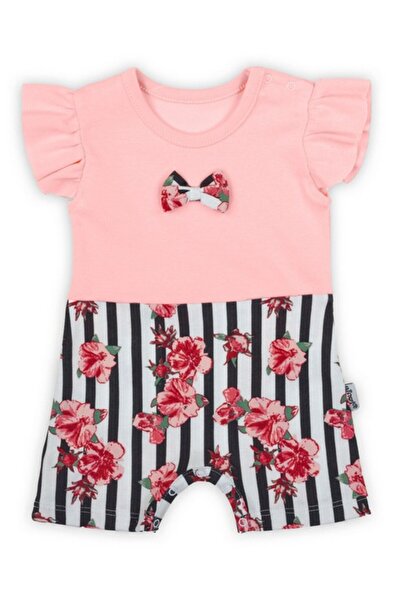 JollyMag Romper de vara cu maneca scurta (184152) Nicol Nana Flori/Dungi/Roz ...