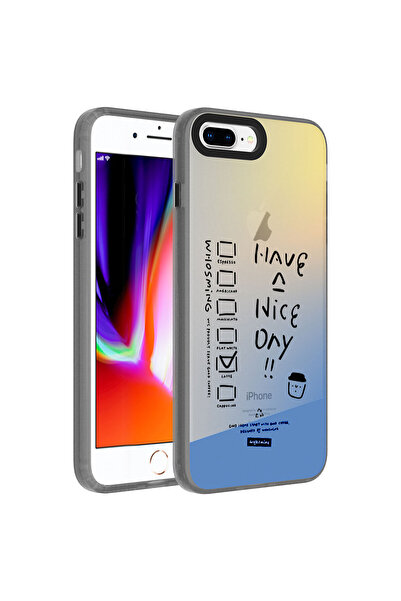 ECRUZ غطاء حماية لهاتف iPhone 8 Plus مزخرف بنمط ECRZ Dragon - Yes