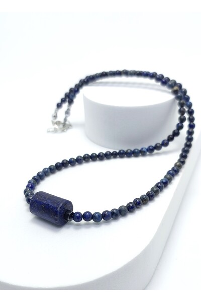 GİYUCHU LAPİS LAZULİ ÖZEL TASARIM KOLYE (A Kalite 4mm Küre Kesim)