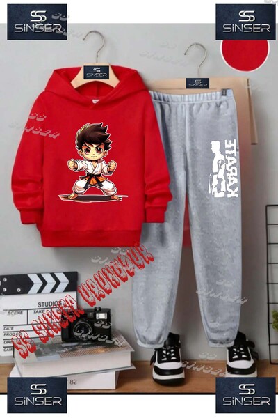 SS SİNSER Παιδικό Unisex Σετ Φόρμας με Κουκούλα και Ειδική Στάμπα "COCUK ANIM...
