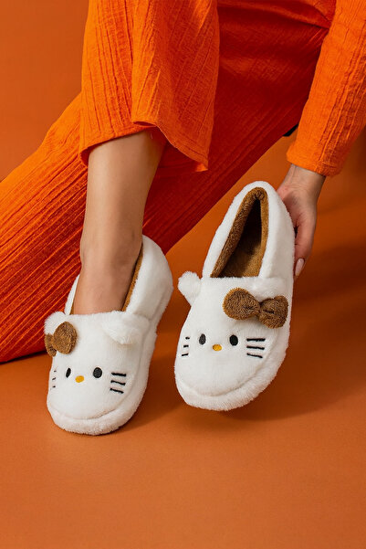 Behtah Kundura Mother-Daughter Combination Hello Patterned Ankle Boots Ultra-Light Comfortable Non-Slip Sole Slippers Home Boots Warm Wool