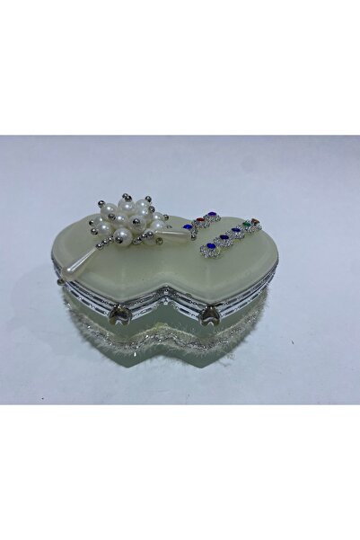 abnturk Dekoratif Beyaz Aynalı takı kutusu