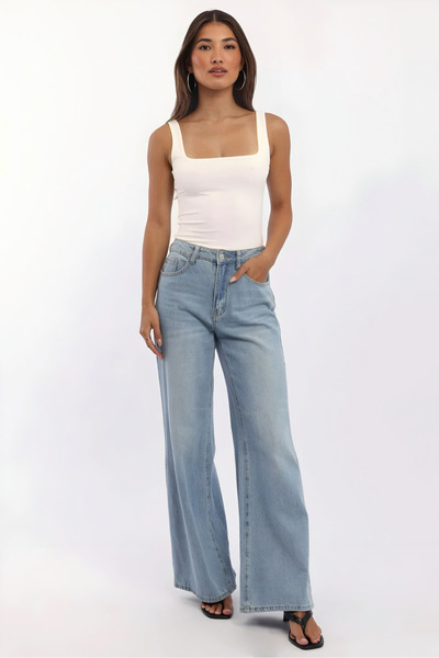 Baluxe Square Neck Cotton Suspender Blouse