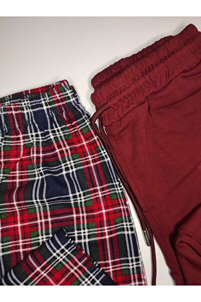 DÜVEN 2-Piece Single Bottom Wide-Leg Soft Modal Sweatpants & Patterned Pajama Bottoms