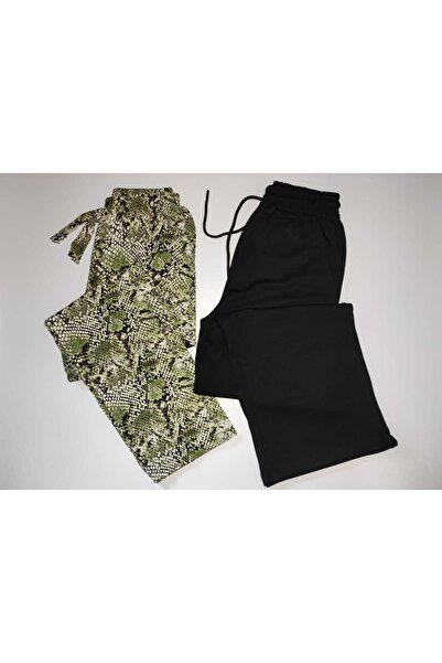 DÜVEN 2-Piece Women's Single-Layer Modal Wide-Leg Sweatpants & Cotton Pajama Bottoms