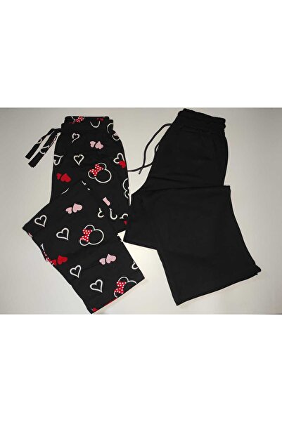 DÜVEN 2-Piece Women's Single-Layer Modal Wide-Leg Sweatpants & Cotton Pajama Bottoms