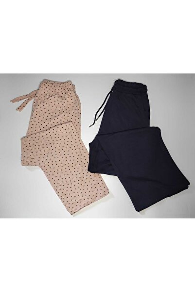 DÜVEN طقم من قطعتين: بنطلون رياضي ناعم واسع الساقين من المودال وبنطلون نوم منقوش