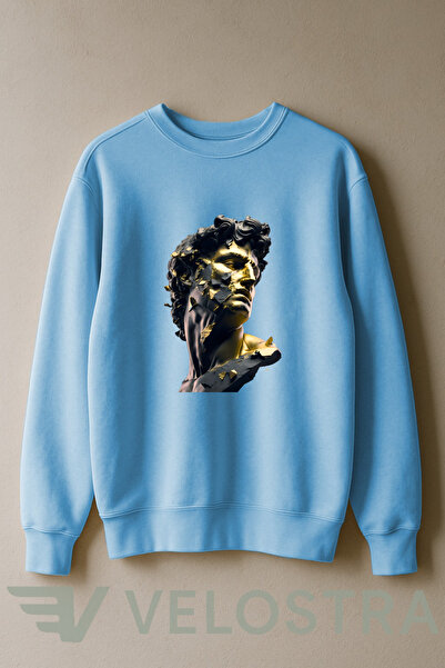 Velostra Φούτερ Unisex Gold Icarus B με τύπωμα με επένδυση fleece νήματα μέσα στο λαιμό