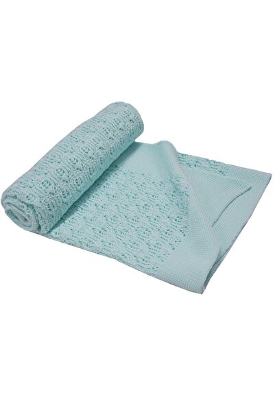 JollyMag Paturica din Bumbac, Eko, 80x80 cm, Tricotata, Turcoaz