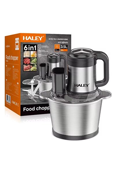 HALEY Multifunctional electric chopper 6in1 food processor, 1200W, 3.5L stainless steel bowl, blender, mixer