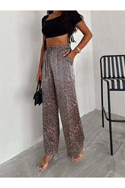 Noa Noa Women's Leopard Print Wide Leg Pants – Bold & Stylish Style