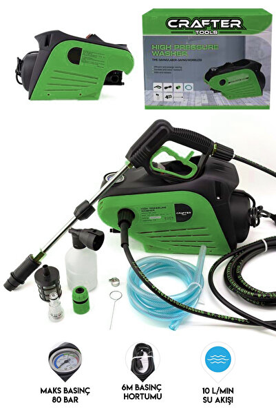 CRAFTERTOOLS 60 Bar Elektrikli Araç Yıkama Makinesi Yüksek Basınçlı Yıkama Ma...