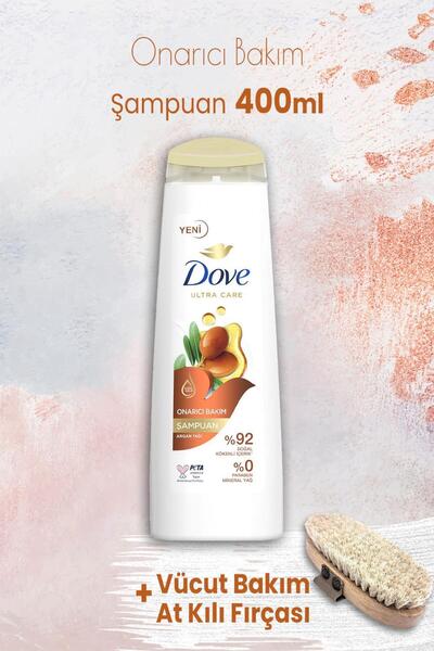 Dove Ultra Care 400 ml Argan Oil Repair Shampoo and Body Care Brush