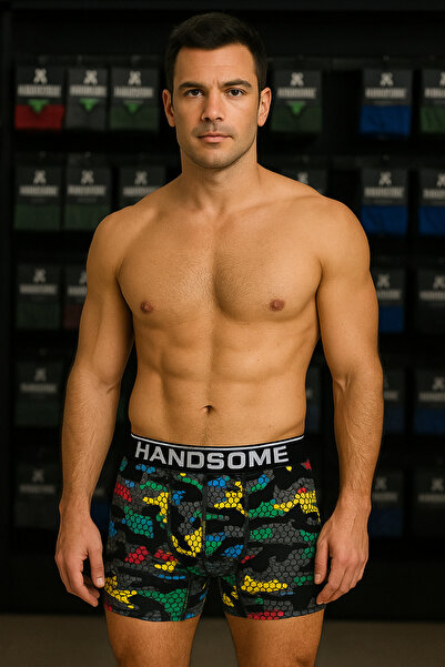 TEDDY ISLAND Boxer de lux pentru bărbați 100% BUMBAC Lycra CU MOTIVE 6 bucăți