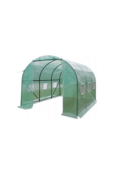 JollyMag Sera de gradina, tip tunel, 6 ferestre, cadru metalic, folie PE + PP, 2x3.5x2 m, Chomik